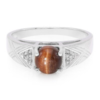 Zilveren ring met een rode tijgeroog
