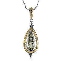 Zilveren halsketting met een groene amethist (Dallas Prince Designs)