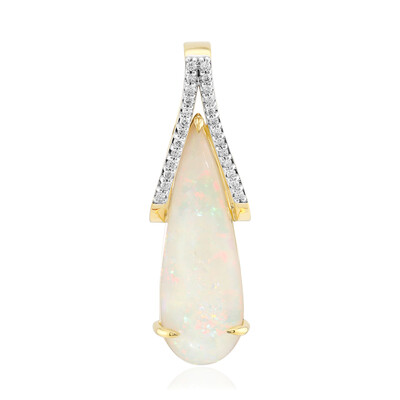 Gouden hanger met een Braziliaanse witte opaal
