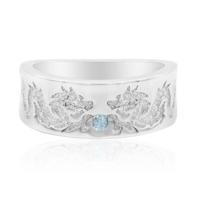 Zilveren ring met een Zwitsers-blauwe topaas