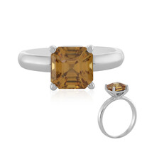 Zilveren ring met een Gele Zirkoon