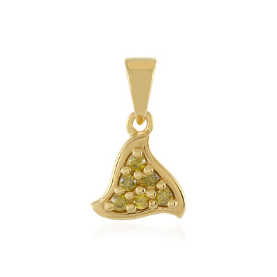 Zilveren hanger met I3 Gele Diamanten