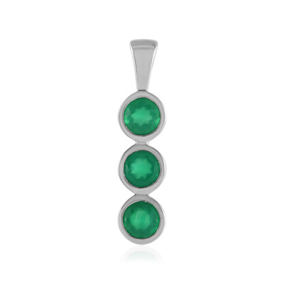 Zilveren hanger met Groene onyxen