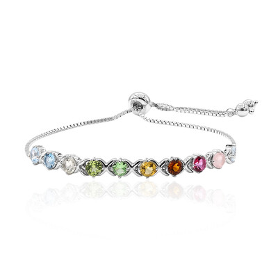 Zilveren armband met hemel-blauwe topaasstenen