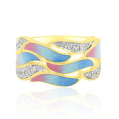 Zilveren ring met witte topaasstenen