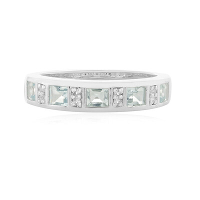 Zilveren ring met aquamarijnstenen