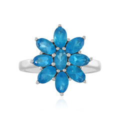 Zilveren ring met neon blauwe apatieten
