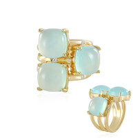 Zilveren ring met Blauwe chalcedonen