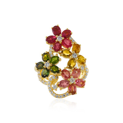 Zilveren ring met toermalijnen