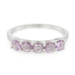 Zilveren ring met Onverhitte Purper Saffieren
