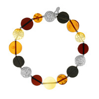 Zilveren armband met Baltische barnsteen