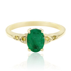 Gouden ring met een Zambia-smaragd