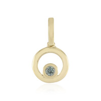 Gouden hanger met een hemelblauwe SI2 diamant
