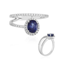 Gouden ring met een Blauwe Ceylon saffier