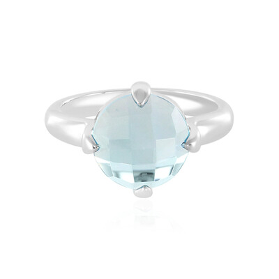 Zilveren ring met een hemel-blauwe topaas