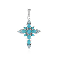 Zilveren hanger met Sleeping Beauty Turkooisen