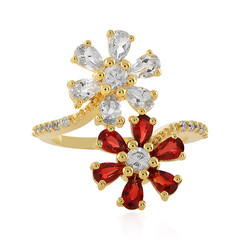 Zilveren ring met avondrode robijn