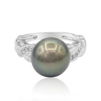 Zilveren ring met een Tahiti parel (TPC)