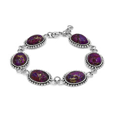 Zilveren armband met Paarse Kingman Mohave Turkooisen (Art of Nature)