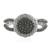 Zilveren ring met I3 Champagne Diamanten