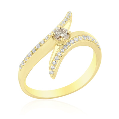 Gouden ring met een SI2 Champagne Diamant (de Melo)
