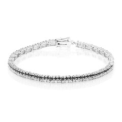 Zilveren armband met zwarte spinelstenen