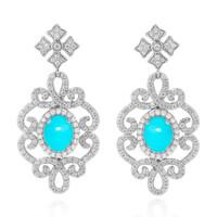 Zilveren oorbellen met Sleeping Beauty Turkooisen (Dallas Prince Designs)