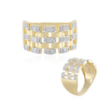 Zilveren ring met I3 (J) Diamanten