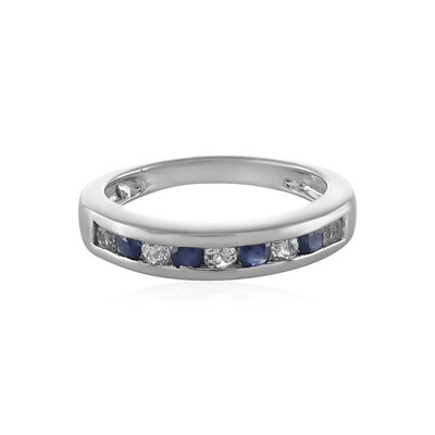Zilveren ring met blauwe saffieren