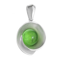 Zilveren hanger met een Groene  Colombiaanse Barnsteen