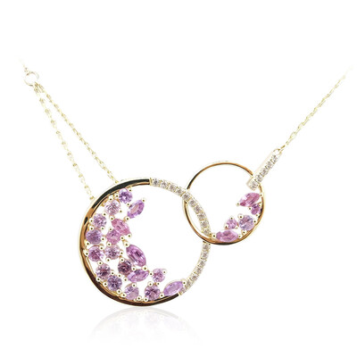 Gouden halsketting met een Onverhitte Purper Saffier
