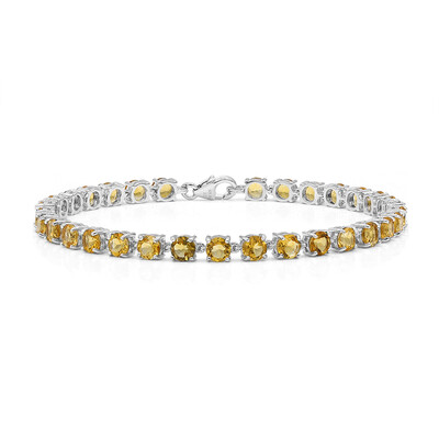 Zilveren armband met cognac kwartskristallen