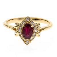 Gouden ring met een AAA Mozambique robijn (CIRARI)
