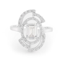 Zilveren ring met een gletsjer-topaas