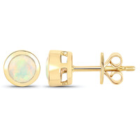 Gouden oorbellen met Welo-opalen