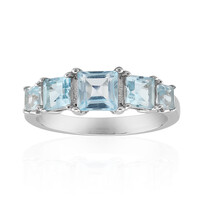 Zilveren ring met een hemel-blauwe topaas