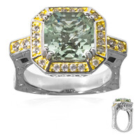 Zilveren ring met een groene amethist (Dallas Prince Designs)