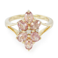 Gouden ring met Onverhitte Padparadscha Saffieren (AMAYANI)