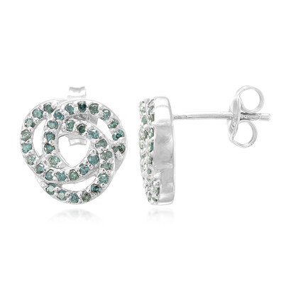 Zilveren oorbellen met Fancy diamanten