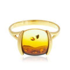 Zilveren ring met een Baltische barnsteen