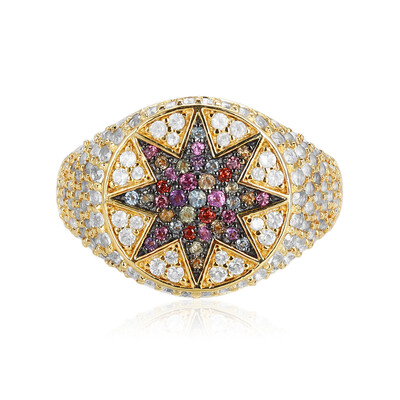 Zilveren ring met citrienstenen