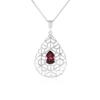 Gouden halsketting met een framboos rhodoliet (Ornaments by de Melo)