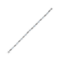 Platina armband met Santa Maria-aquamarijnstenen (CUSTODANA)