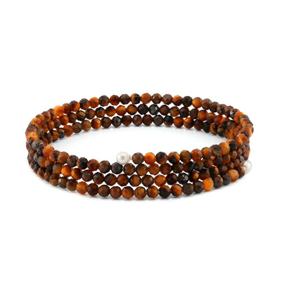 Stalen armband met tijgerogen (Riya)