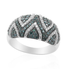Gouden ring met I1 Blauwe Diamanten