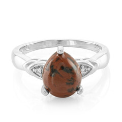 Zilveren ring met een mahonie obsidiaan