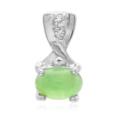 Zilveren hanger met een keizerlijk chrysopraas