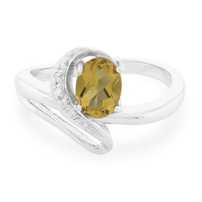 Zilveren ring met een champagne kwarts