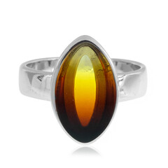 Zilveren ring met een Baltische barnsteen