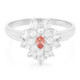 Zilveren ring met een Padparadscha saffier